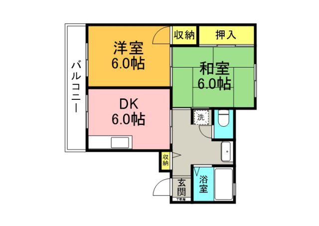 センチュリー牛田(2DK/2階)の間取り写真