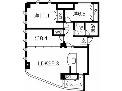 ニュークレス(3LDK/2階)の間取り写真