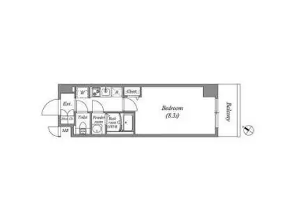 ファーストフィオーレ東灘(1K/2階)の間取り写真