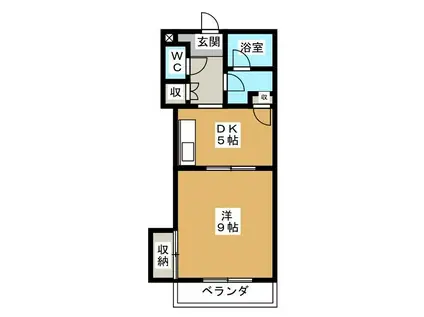 ハイツ ファンファン(1DK/2階)の間取り写真