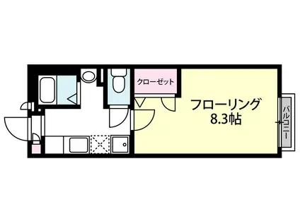 グランメールC(1K/1階)の間取り写真