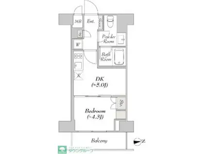 ミリアレジデンス両国(1DK/8階)の間取り写真