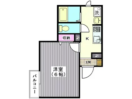 ブランシール武蔵小山(1K/1階)の間取り写真