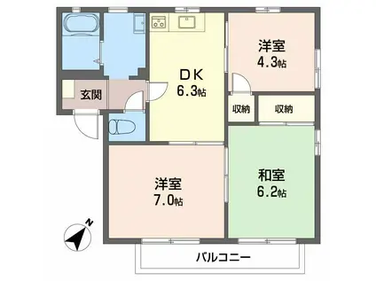 ガーデンハイム(3DK/2階)の間取り写真