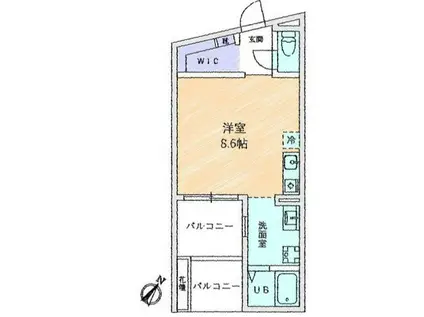 シーンプラス小田急相模原イースト(ワンルーム/2階)の間取り写真