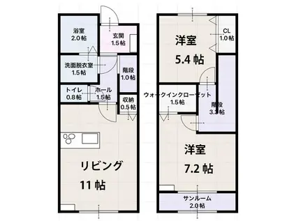 タリスヴィータ B棟(2SLDK/1階)の間取り写真
