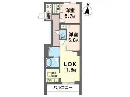 さくらハウス(2LDK/1階)の間取り写真