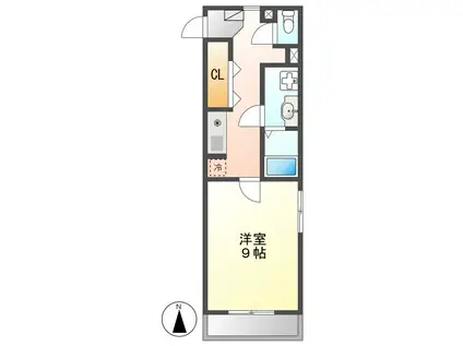 PULITO(1K/3階)の間取り写真