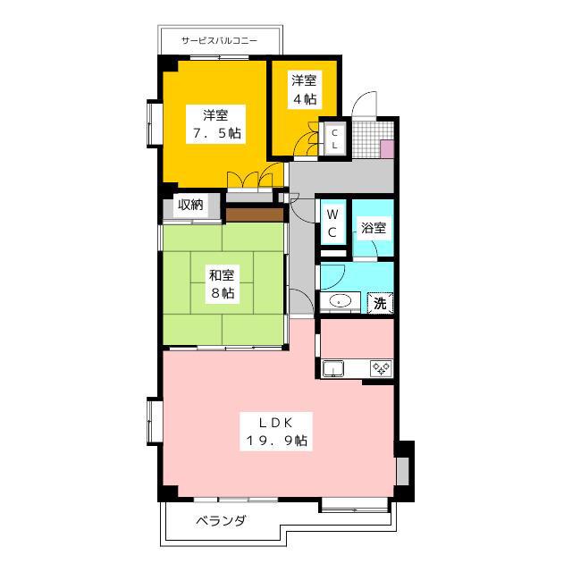 HF田無レジデンス(3LDK/6階)の間取り写真