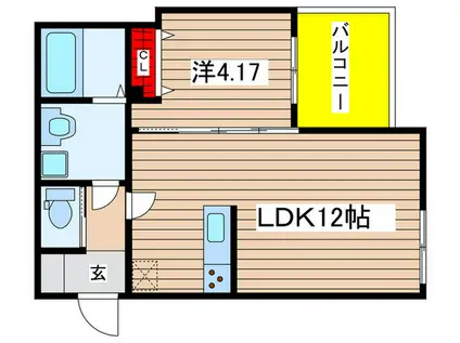 LE BOIS MIZUHO(1LDK/3階)の間取り写真
