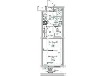 ラフィスタ下丸子(2K/3階)の間取り写真