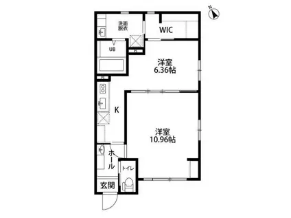 ル・リオン元浜(1LDK/1階)の間取り写真
