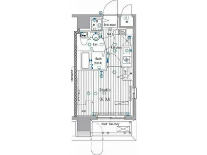 ガーラ・シティ川崎(1K/9階)の間取り写真