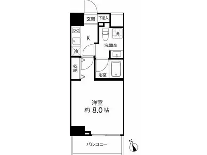 デルックス池袋(1K/7階)の間取り写真