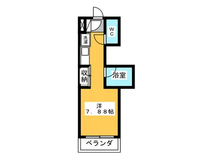 マンション セレス(ワンルーム/2階)の間取り写真