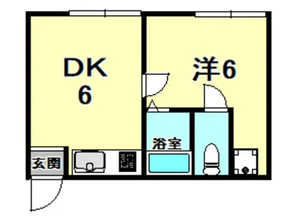 セイワマンション(1DK/1階)の間取り写真