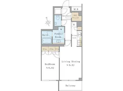 BRILLIA IST西麻布霞町 ブリリアイスト西麻布霞町(1LDK/3階)の間取り写真