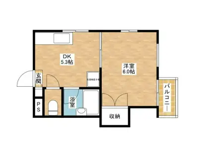 久保田ビル(1DK/5階)の間取り写真