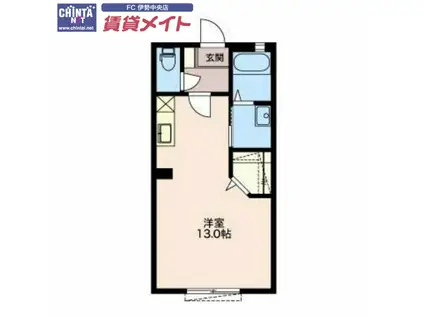 LUCE・T(ワンルーム/1階)の間取り写真