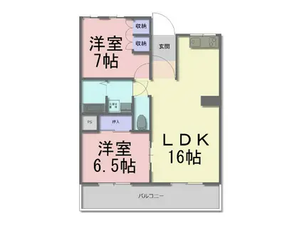 KG APARTMENTS(2LDK/1階)の間取り写真