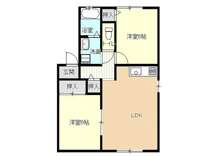 ファミーユ豊四季C棟(2LDK/1階)の間取り写真