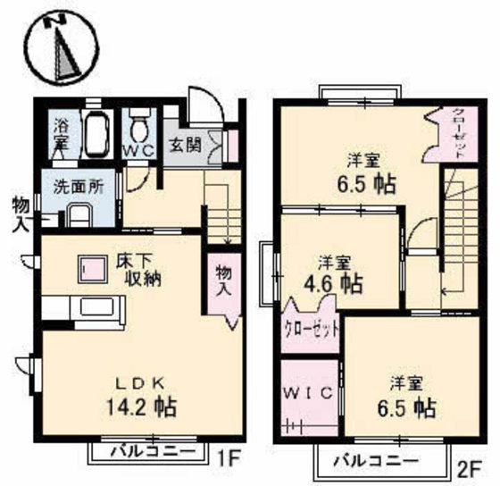 サニーコート C棟(3LDK/1階)の間取り写真