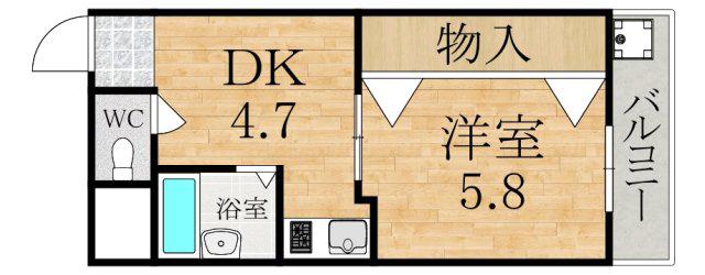 森田マンション(1DK/3階)の間取り写真