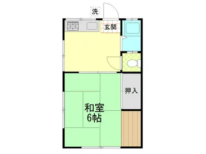 港南ハイツB(1K/1階)の間取り写真