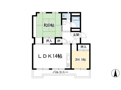 東大路高野第332(2LDK/3階)の間取り写真