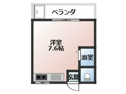 ブルームKIKUI(ワンルーム/1階)の間取り写真