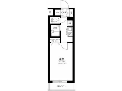 日神パレステージ御徒町II(1K/6階)の間取り写真