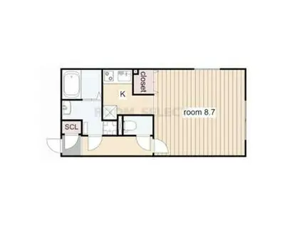 LUORE吹上(ワンルーム/5階)の間取り写真