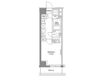 ザ・パークハビオ神楽坂香月(1K/3階)の間取り写真