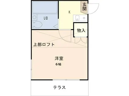 パレス山越第2(1K/1階)の間取り写真