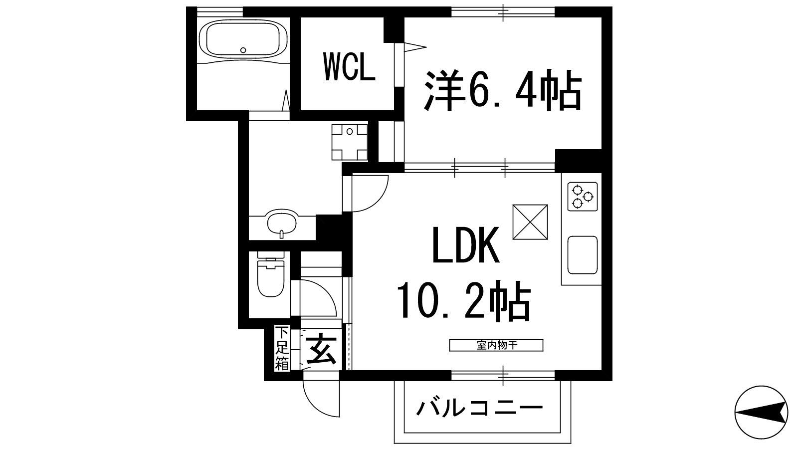 ジョイ カルチュラ(1LDK/1階)の間取り写真