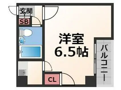アパートメント新深江(1K/3階)の間取り写真