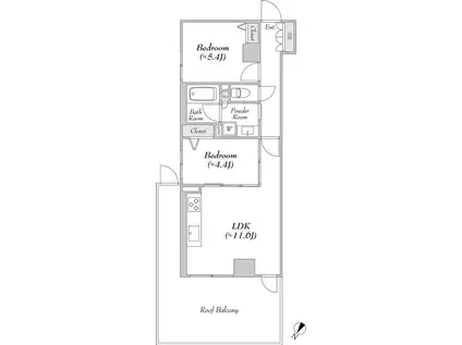 ルミーク文京千石 200(2LDK/5階)の間取り写真