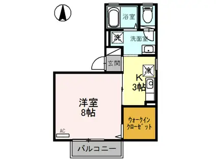 ロイヤルファミールIIA(1K/2階)の間取り写真
