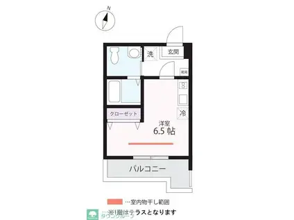 ハーミットクラブハウス根岸IIB号棟(ワンルーム/2階)の間取り写真