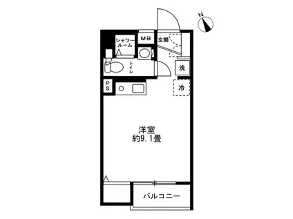 SOCIETY 桜新町(ワンルーム/1階)の間取り写真