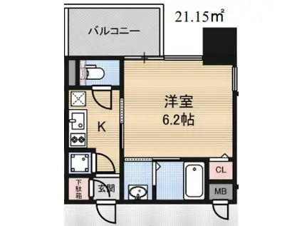 エスリード南堀江グランツ(1K/10階)の間取り写真