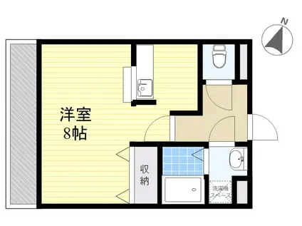 WINDOM CUORE(1K/2階)の間取り写真