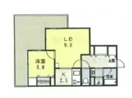 シャンテ伊勢原(1LDK/4階)の間取り写真