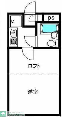 ソワール上柴B(1K/2階)の間取り写真