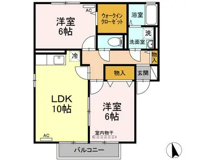 クオリティーエステート ・III(2LDK/2階)の間取り写真