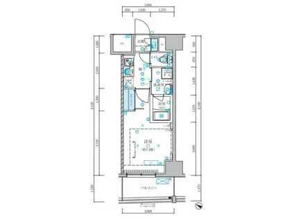 ベルシード横濱大通公園(1K/4階)の間取り写真