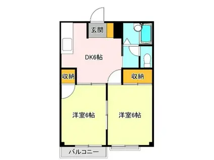 ニューエルディム島崎D(2DK/1階)の間取り写真