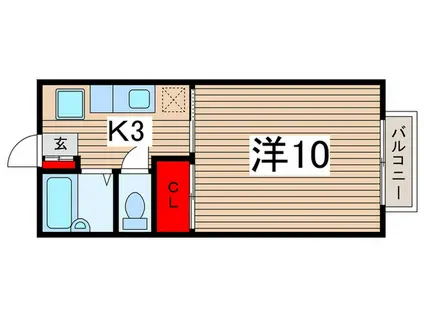 ベル・ウェル鶴沢(1K/2階)の間取り写真