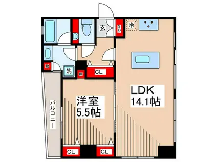 PRIMO ITABASHI(1LDK/3階)の間取り写真