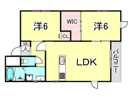 アムールI(2LDK/3階)の間取り写真